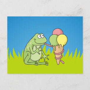 Frog with Icecream Postcard