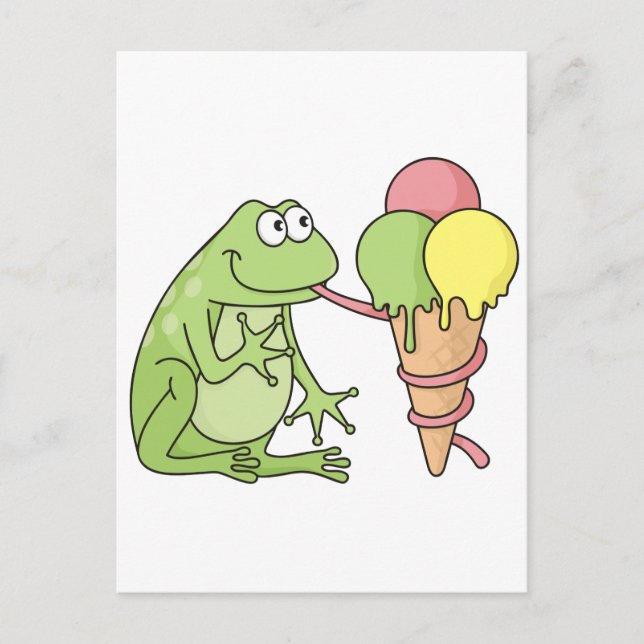Frog with Icecream Postcard (Front)