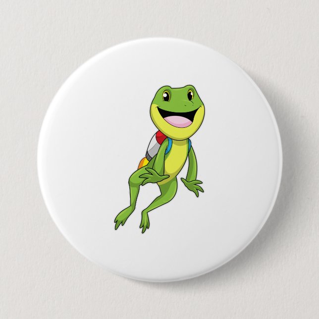 Frog with Jetpack 7.5 Cm Round Badge (Front)