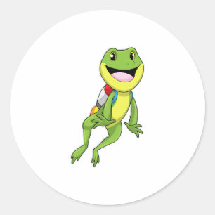 Frog with Jetpack Classic Round Sticker