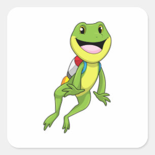 Frog with Jetpack Square Sticker