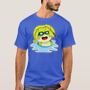 Frog With Leaf At Swimming T-Shirt