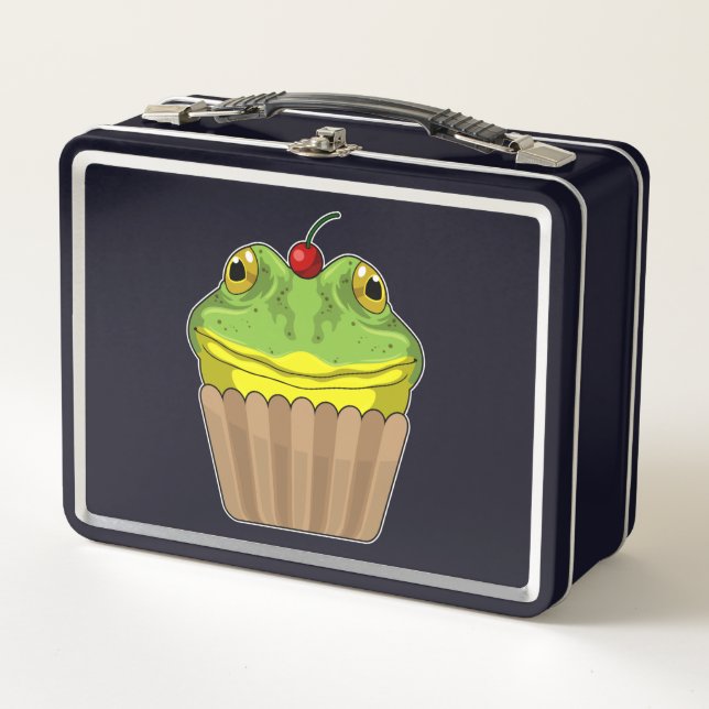 Frog with Muffin Metal Lunch Box (Front)