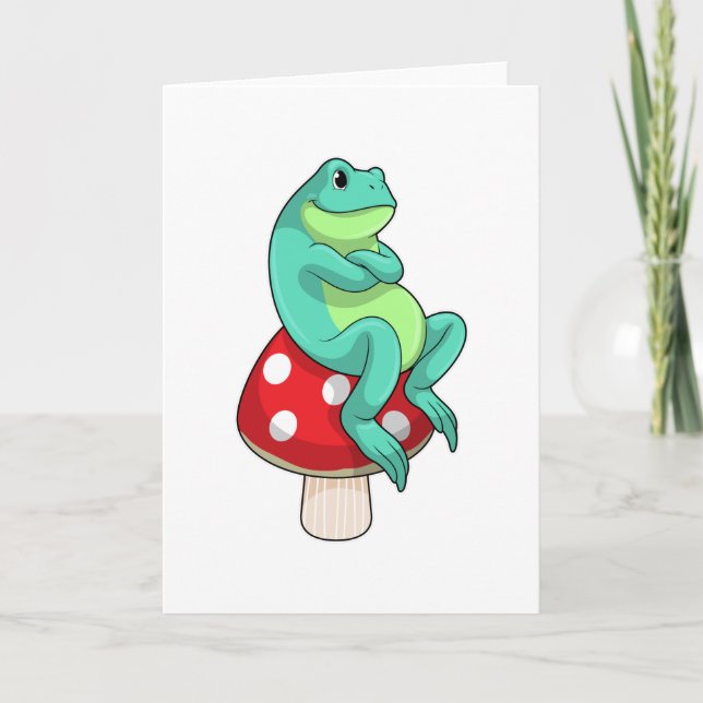 Frog with Mushroom Card (Front)