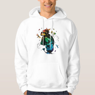 Frog with mushroom Cottagecore Hand Drawn Style Hoodie