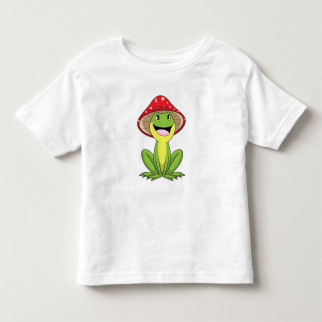 Frog with Mushroom Toddler T-Shirt (Front)