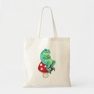 Frog with Mushroom Tote Bag