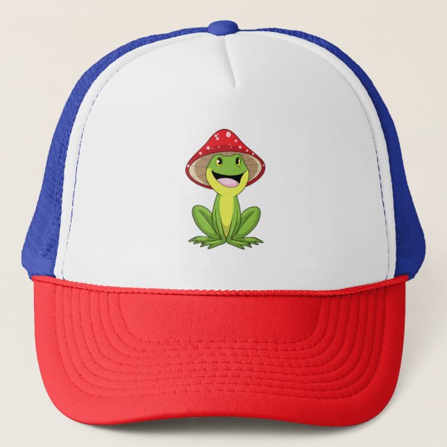 Frog with Mushroom Trucker Hat (Front)
