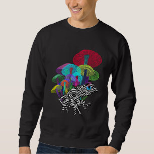 Frog with mushrooms in Neon Style Sweatshirt