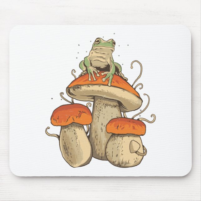 Frog with mushrooms mouse pad (Front)