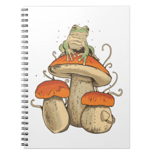 Frog with mushrooms notebook