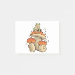 Frog with mushrooms post-it notes