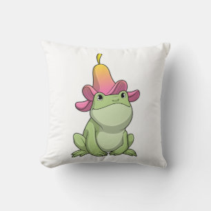 Frog with Plumeria Cushion