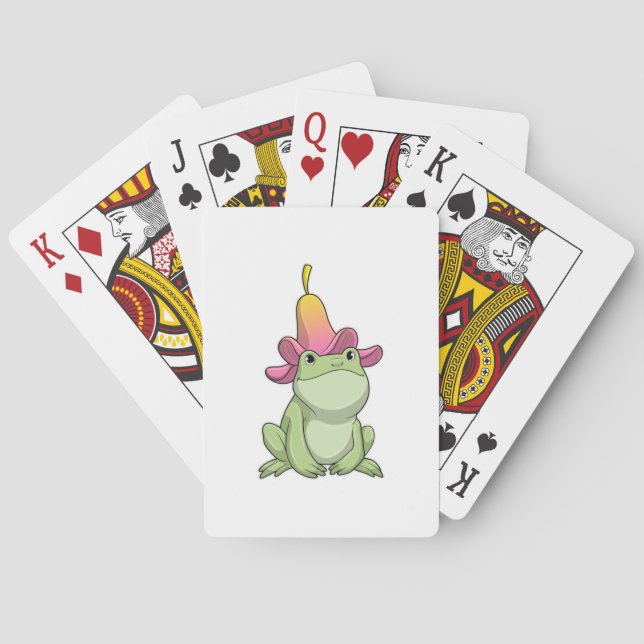 Frog with Plumeria Playing Cards (Back)