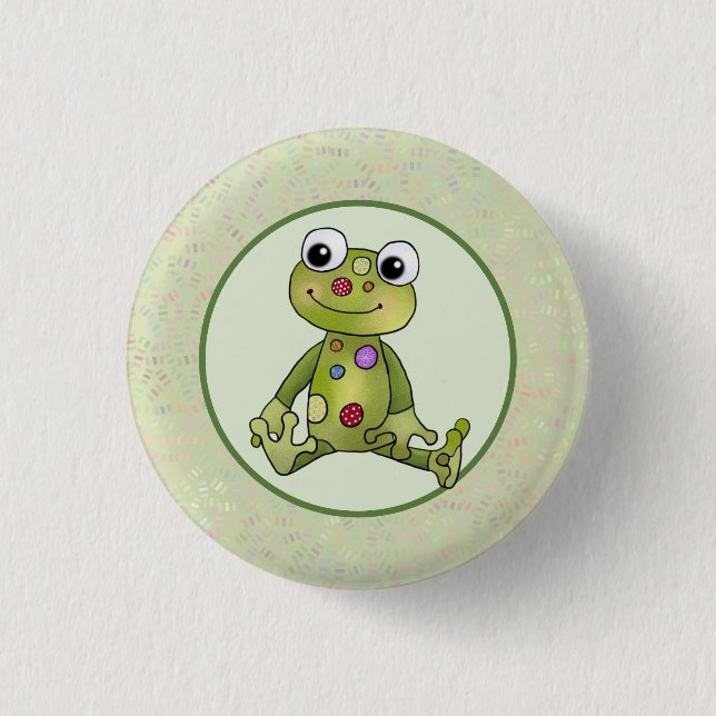 Frog with points 3 cm round badge (Front)