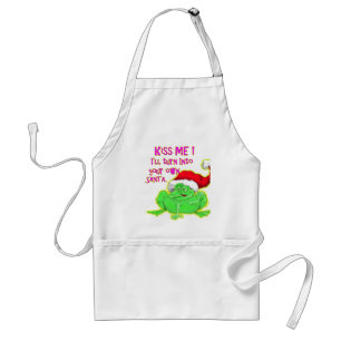 Frog with Santa hat Funny saying Standard Apron