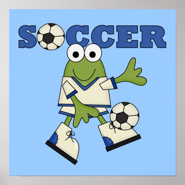 Frog With Soccer Ball T-shirts and Gifts Poster (Front)
