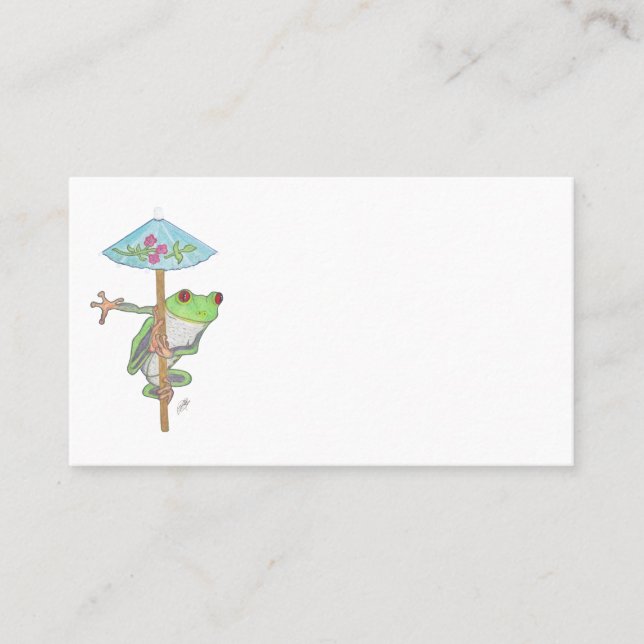 FROG WITH SUN UMBRELLA BUSINESS CARD (Front)