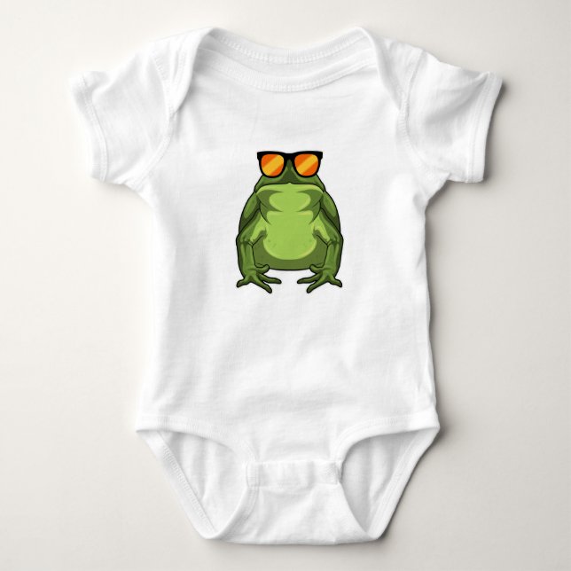 Frog with Sunglasses Baby Bodysuit (Front)