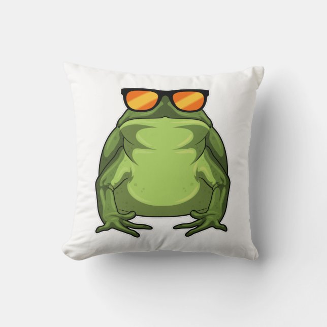 Frog with Sunglasses Cushion (Front)