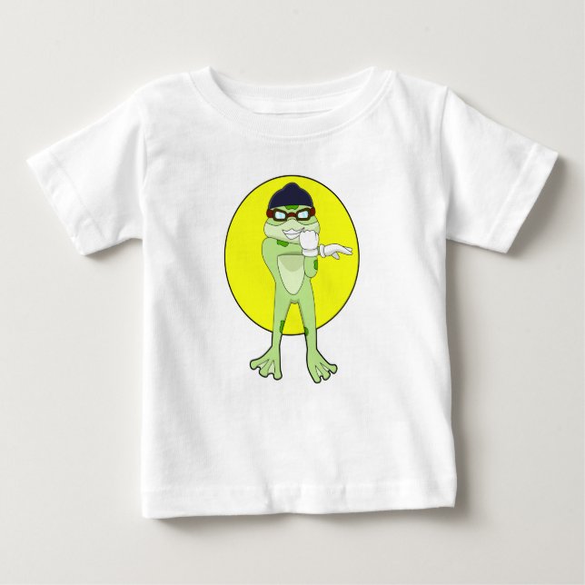 Frog with Swimming goggles Baby T-Shirt (Front)