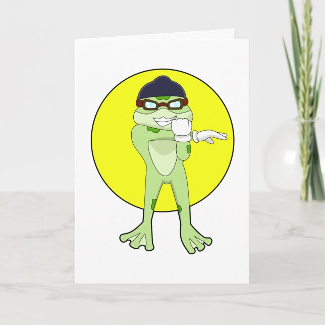 Frog with Swimming goggles Card (Front)