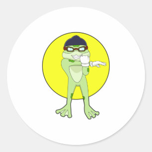 Frog with Swimming goggles Classic Round Sticker
