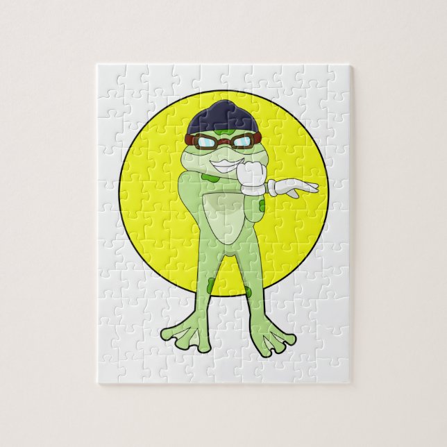 Frog with Swimming goggles Jigsaw Puzzle (Vertical)