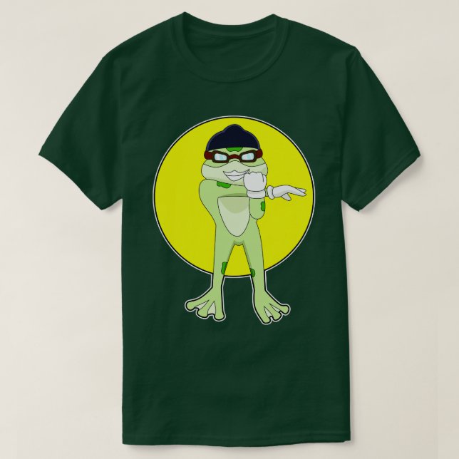 Frog with Swimming goggles T-Shirt (Design Front)