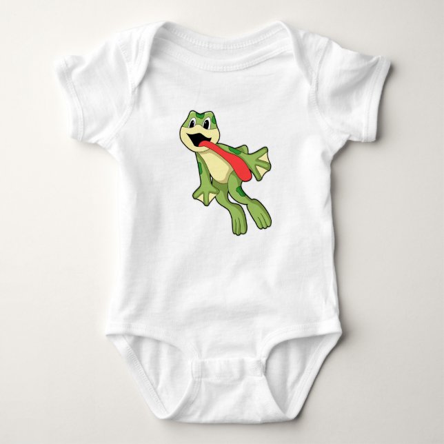 Frog with Tongue out Baby Bodysuit (Front)