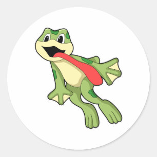 Frog with Tongue out Classic Round Sticker