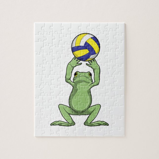 Frog with Volleyball Jigsaw Puzzle (Vertical)