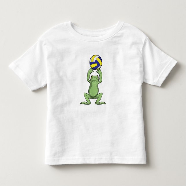 Frog with Volleyball Toddler T-Shirt (Front)