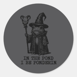 Frog Wizard Meme In The Nd I Be Nderin Classic Round Sticker