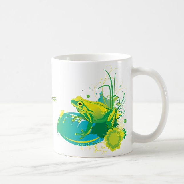Frog yellow green custom mug (Right)