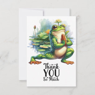 Frog Yoga Meditation in the pond Thank You Card
