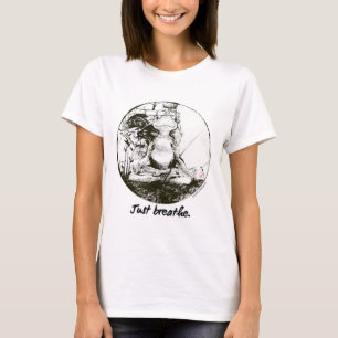 Frog Zen Yoga Just Breath Meditation Art Ink T-Shirt
