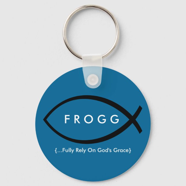 FROGG (Fully Rely On God's Grace) Keychain (Front)