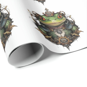 Froggie Frog Steampunk Design, Wrapping Paper