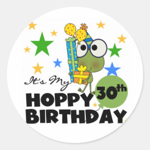 Froggie Hoppy 30th Birthday Classic Round Sticker