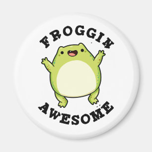 Froggin Awesome Cute Frog Pun Magnet