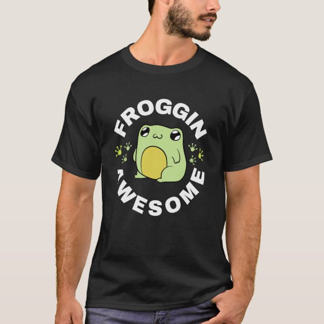 Froggin Awesome Frog Catching Amphibian T-Shirt (Front)
