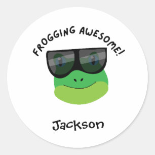Frogging Awesome Classic Round Sticker