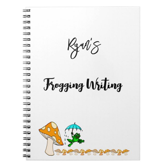 Frogging Writing Mushroom Notebook (Front)