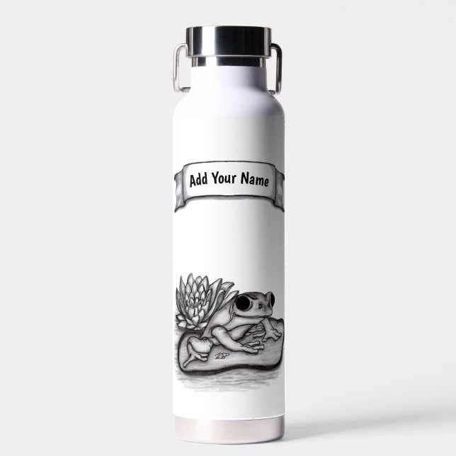 Froggy , Add Your Name Water Bottle (Front)