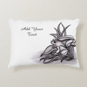 Froggy , Add Your Text Decorative Cushion