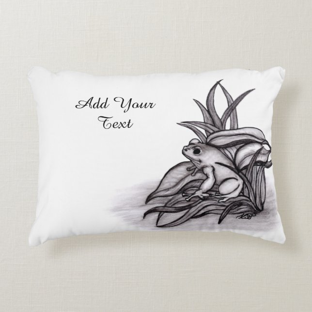 Froggy , Add Your Text Decorative Cushion (Front)