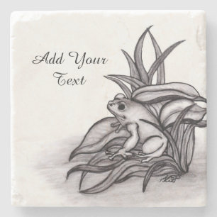 Froggy , Add Your Text Stone Coaster