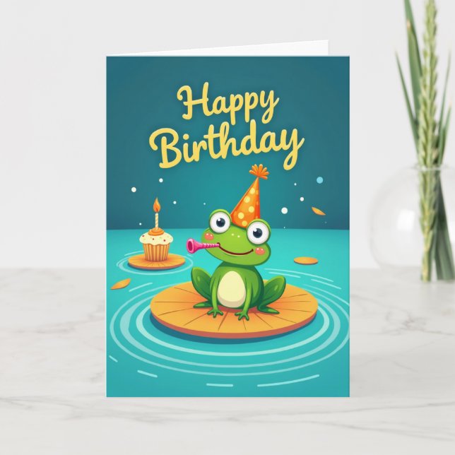Froggy Birthday Party Card (Front)