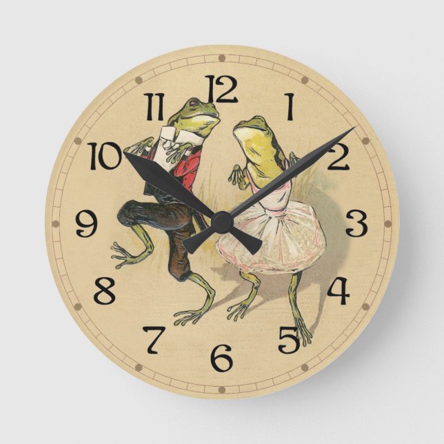Froggy Cake Walk Round Clock (Front)